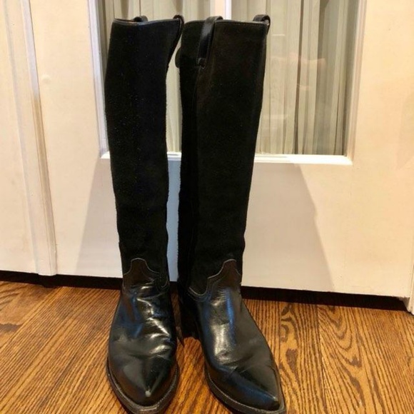 frye black suede boots